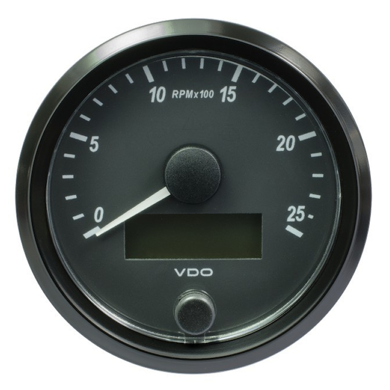 VDO SingleViu Tachometer 2.500 RPM Black 80mm gauge